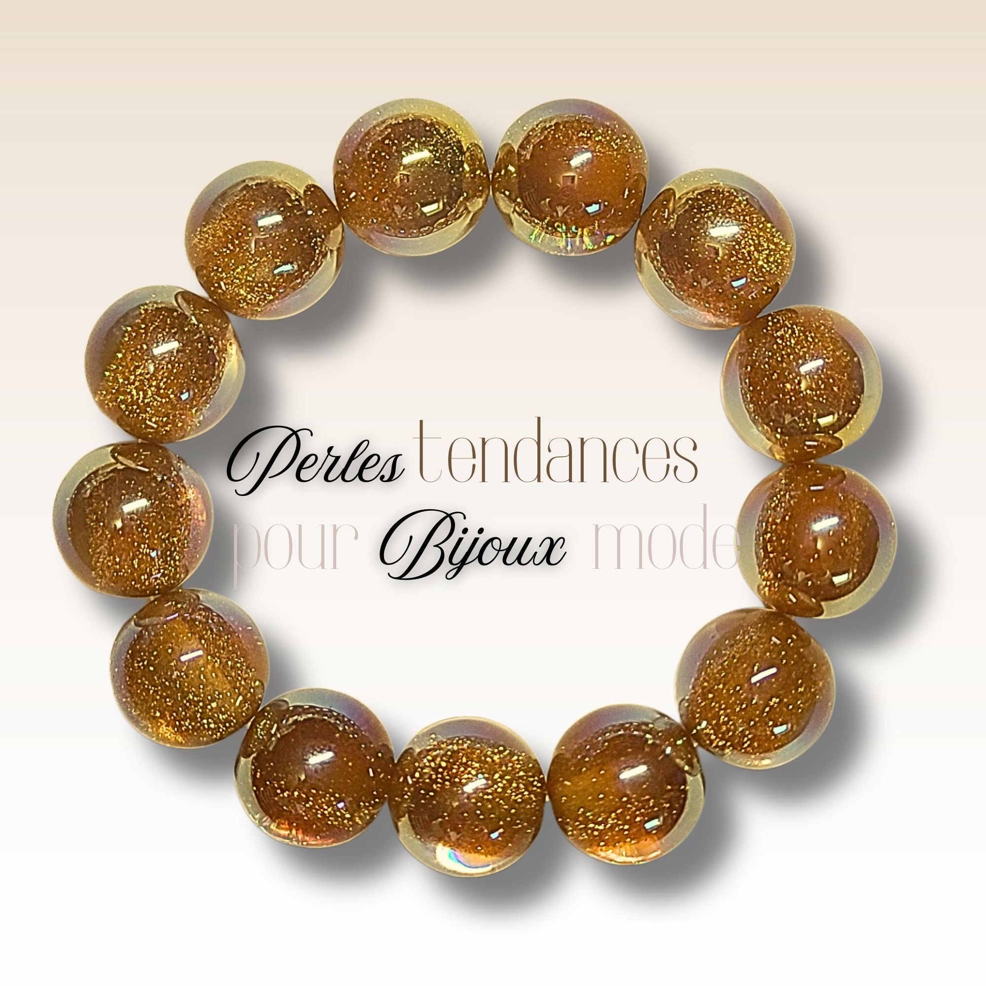 ARTSHOP Boules Glitters 235 perle ambre 16 mm x15 x50