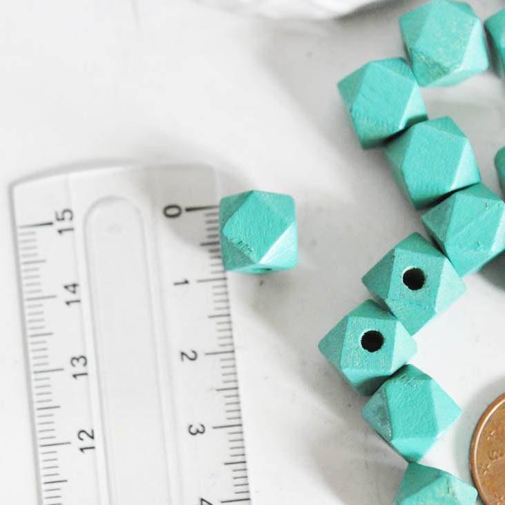 Gingerlily Perles G6052 perle bois verte hexagone lot 5