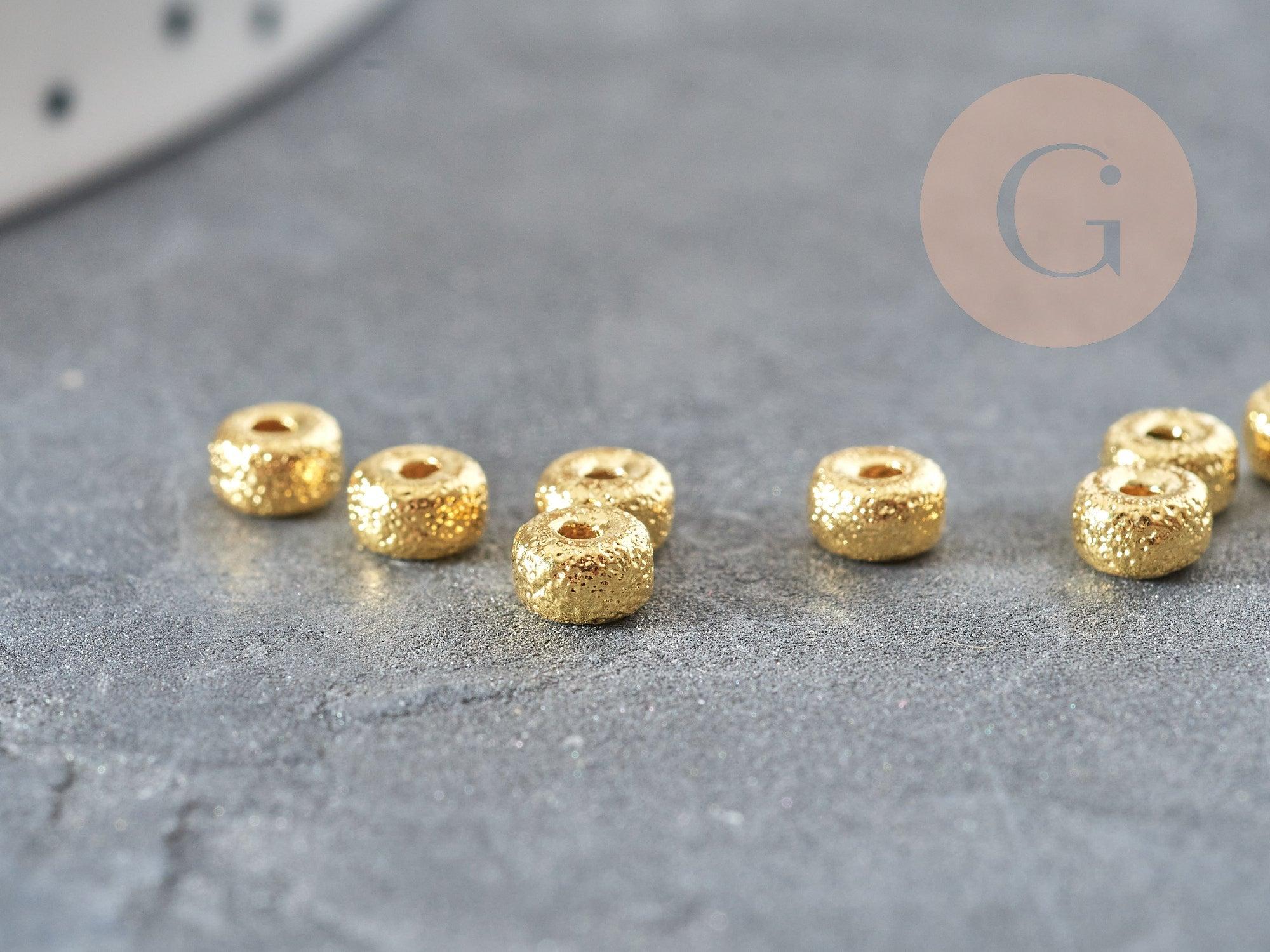 Gingerlily Perles rondelles G9052 perles intercalaires doré x10