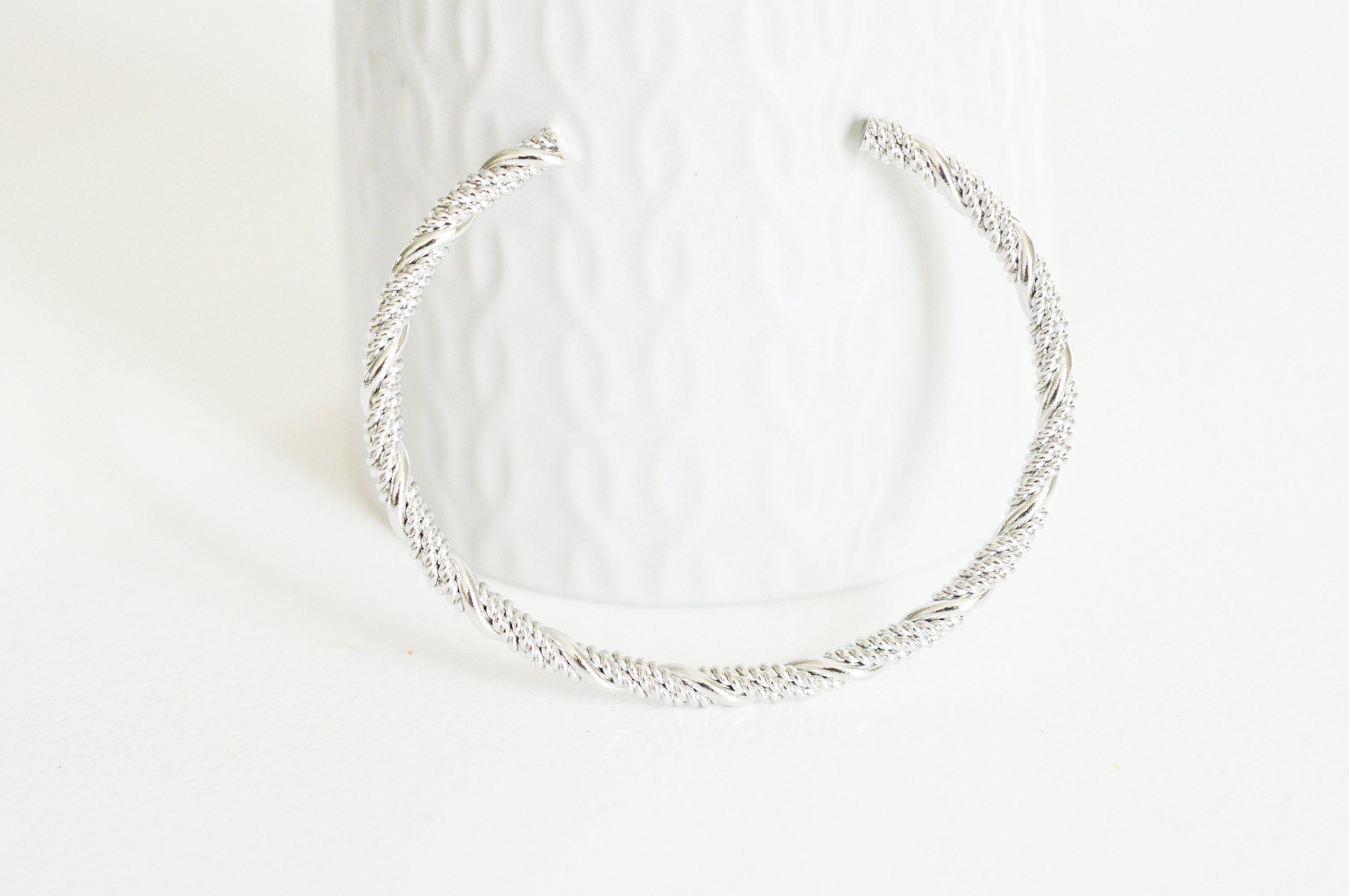 Gingerlily bracelet jonc réglable G2586 or blanc tressé