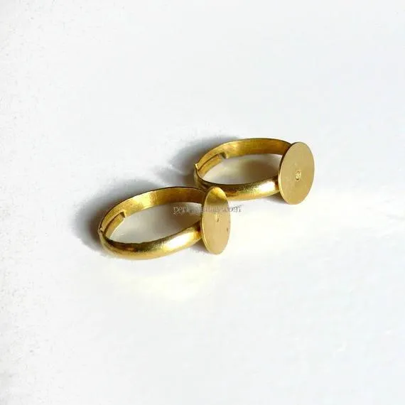 Gingerlily Laiton support bague réglable 14mm plateau 8mm x4
