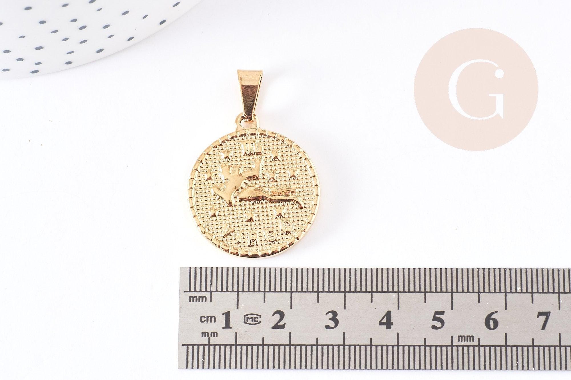 Gingerlily Bijoux G6113 médaille Vierge acier doré à graver