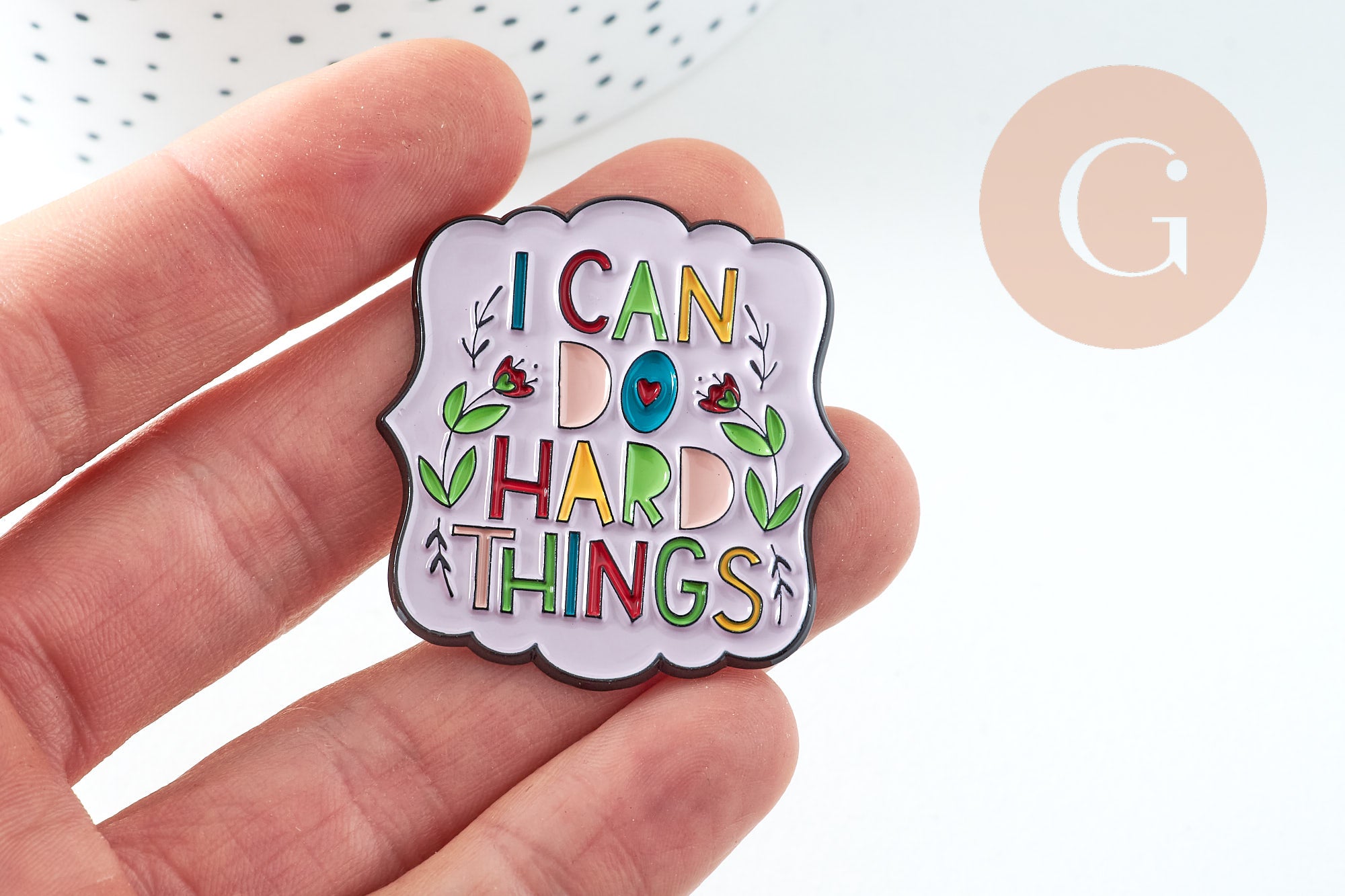 Gingerlily Pin's G10749 broche I can do Hard Things 38mm