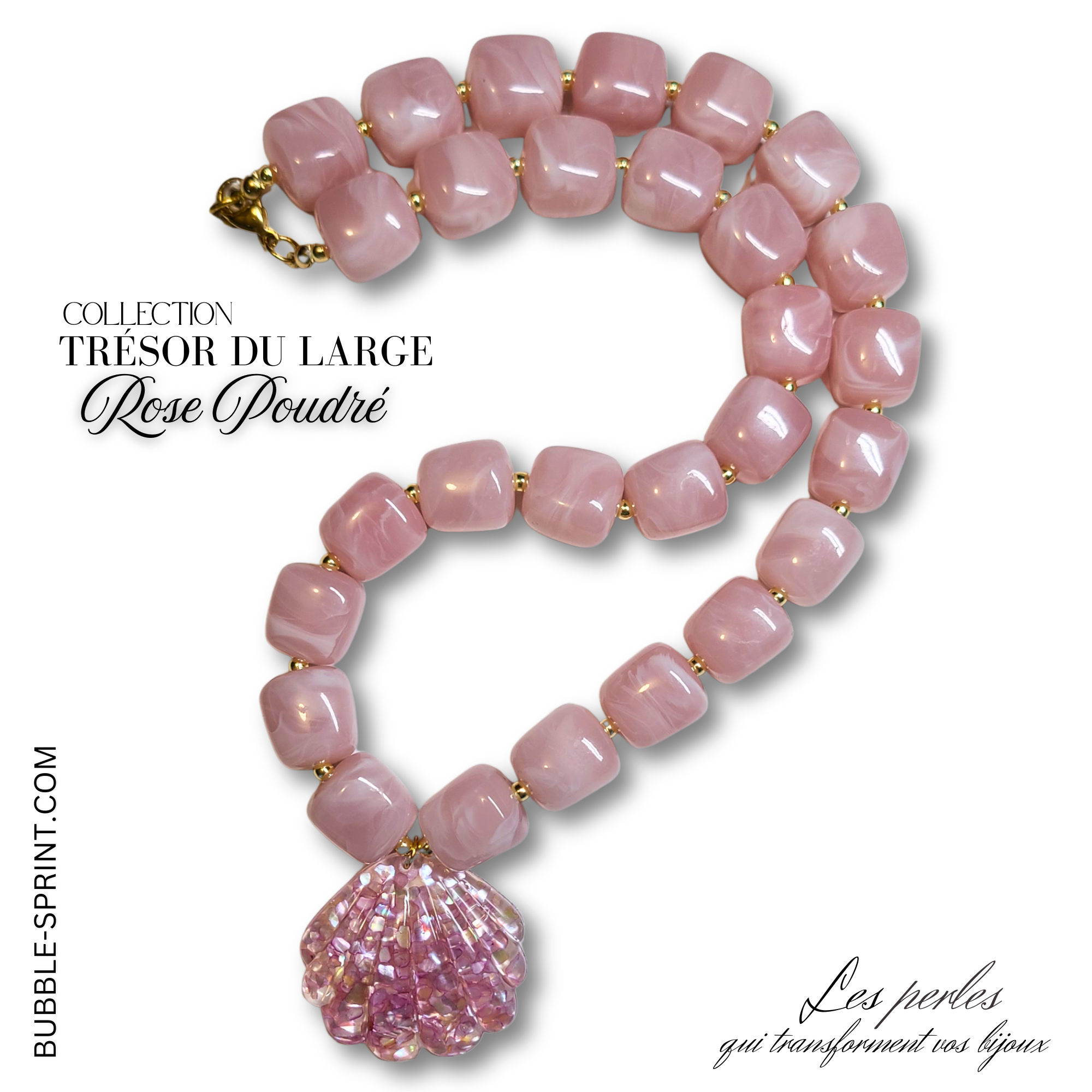 ARTSHOP Trésor du Large Collier Rose poudré kit 52 cm