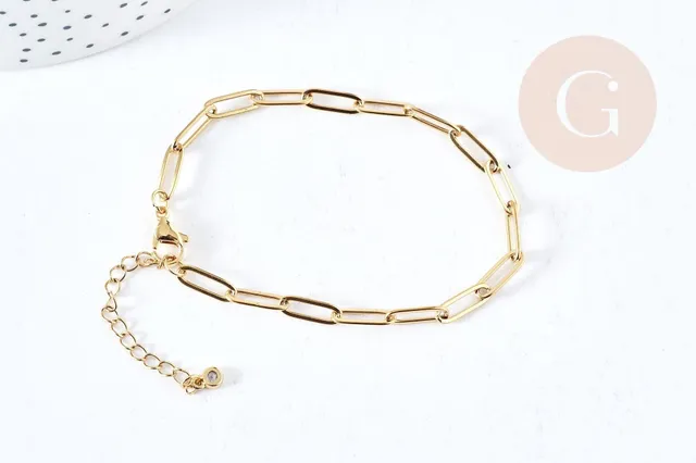 Gingerlily Accessoires bracelet trombone doré 14k acier 19cm