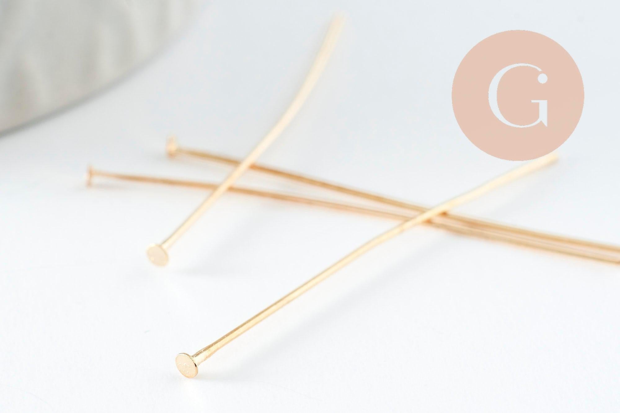 Gingerlily Apprêts G9469 tiges tête clou doré 40mm 10g