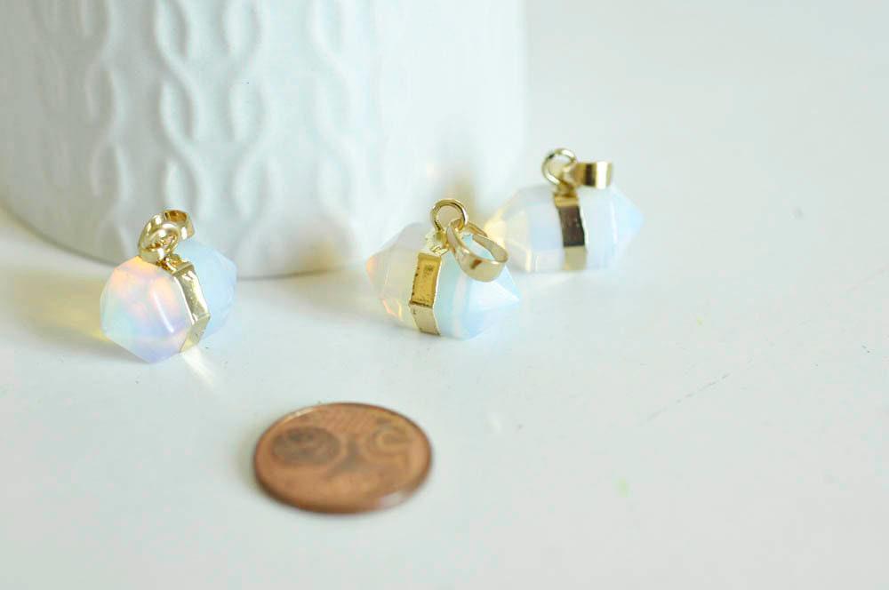 Gingerlily Pendentif G93 pointe opalite doré 22mm