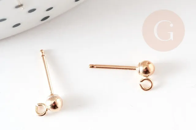 Gingerlily Apprêts G9244 clous puces boule gold-filled 5mm x2
