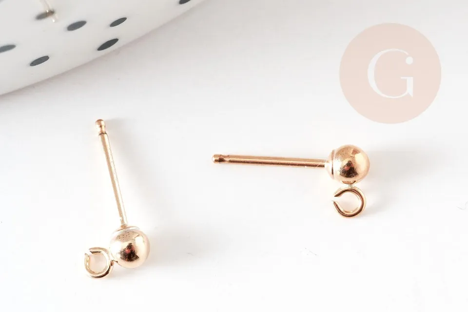 Gingerlily Apprêts G9244 clous puces boule gold-filled 5mm x2