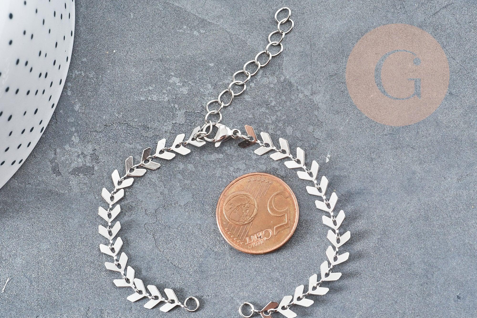 Gingerlily Apprêts G9048 base bracelet chaîne épis acier 15,7cm
