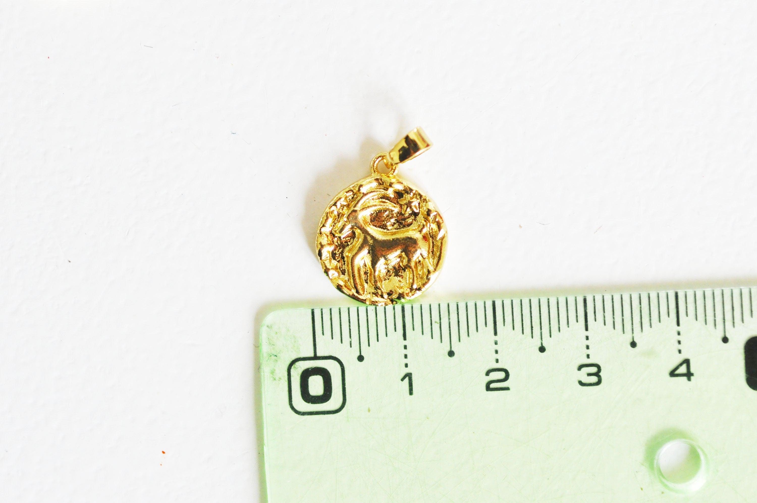 Gingerlily Médaille Capricorne laiton doré 16,5mm