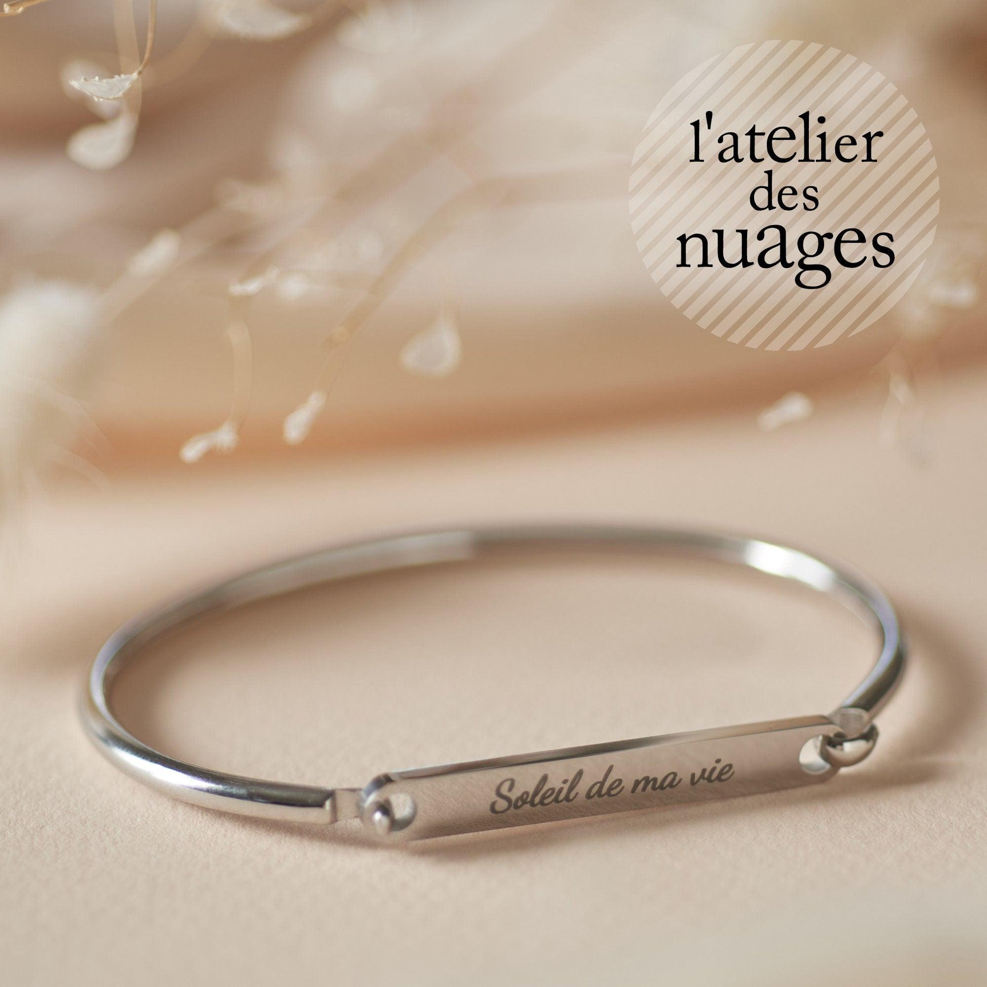 Gingerlily ADN4 bracelet jonc acier message 4mm or
