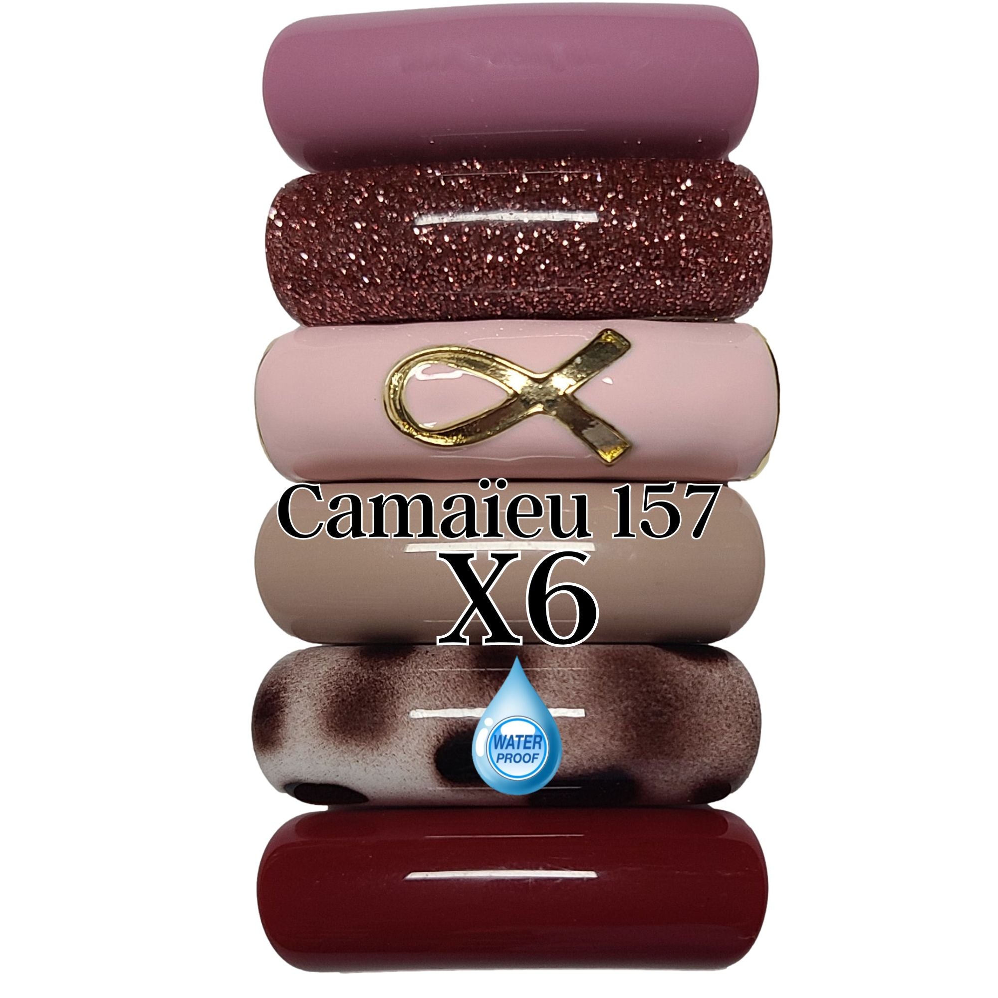 ARTSHOP Camaieu 157 lot 6 tubes ruban rose 12mm résine