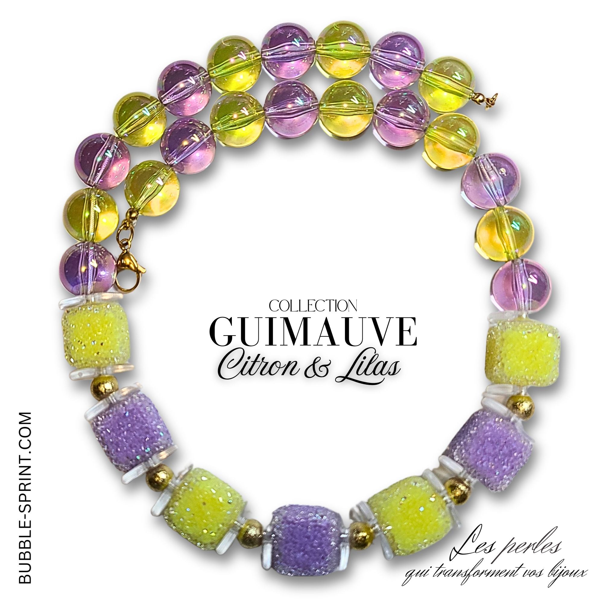 ARTSHOP GUIMAUVE Kit collier Citron Lilas 50CM