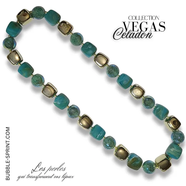 ARTSHOP Prêts-à-porter Vegas collier céladon kit DIY 48cm