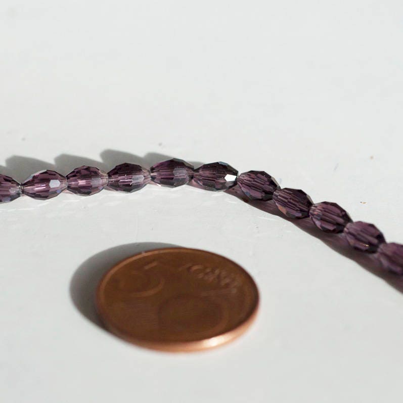 Gingerlily G572 perles verre facettées violettes 6mm fil