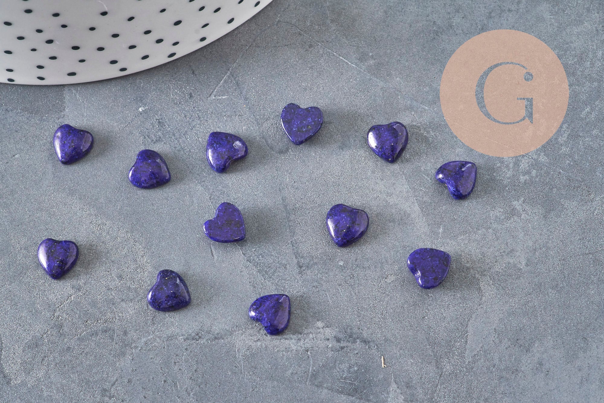 Gingerlily Cabochon coeur lapis lazuli 8x8mm x1