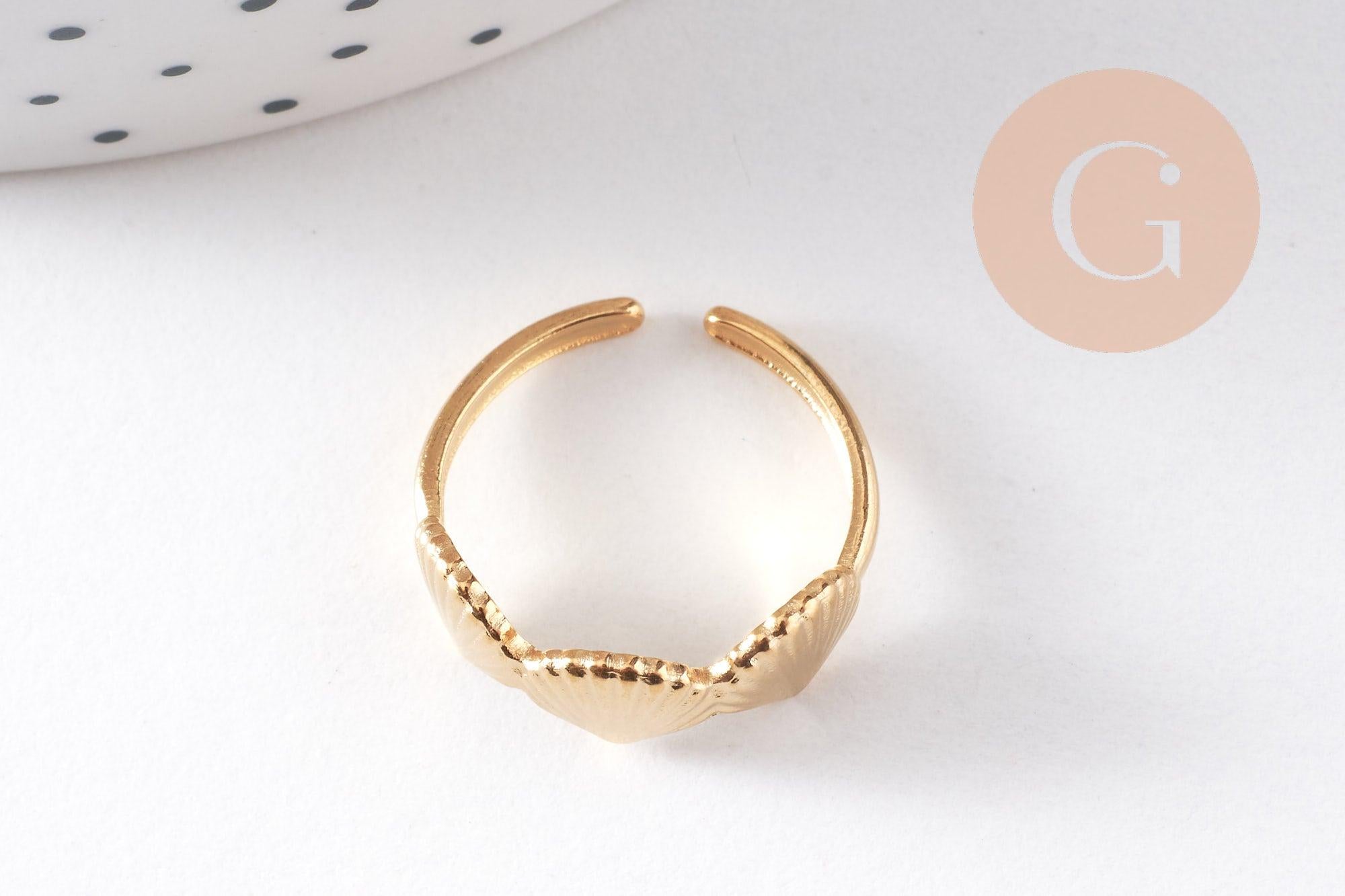 Gingerlily Apprêts G10365 bague réglable coquillages dorée x1
