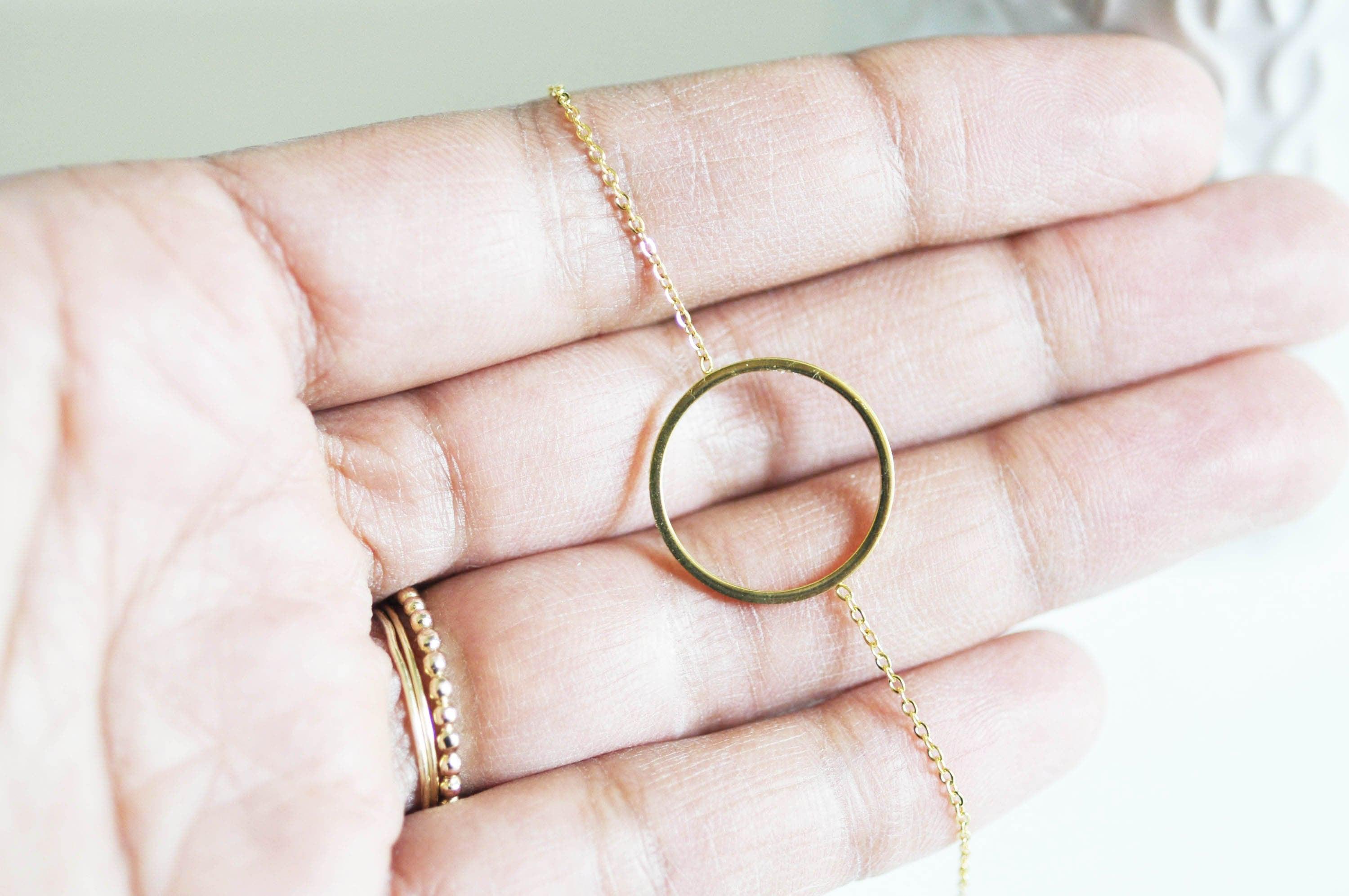 Gingerlily Cercle G2906 bracelet acier doré 14k 19cm fin