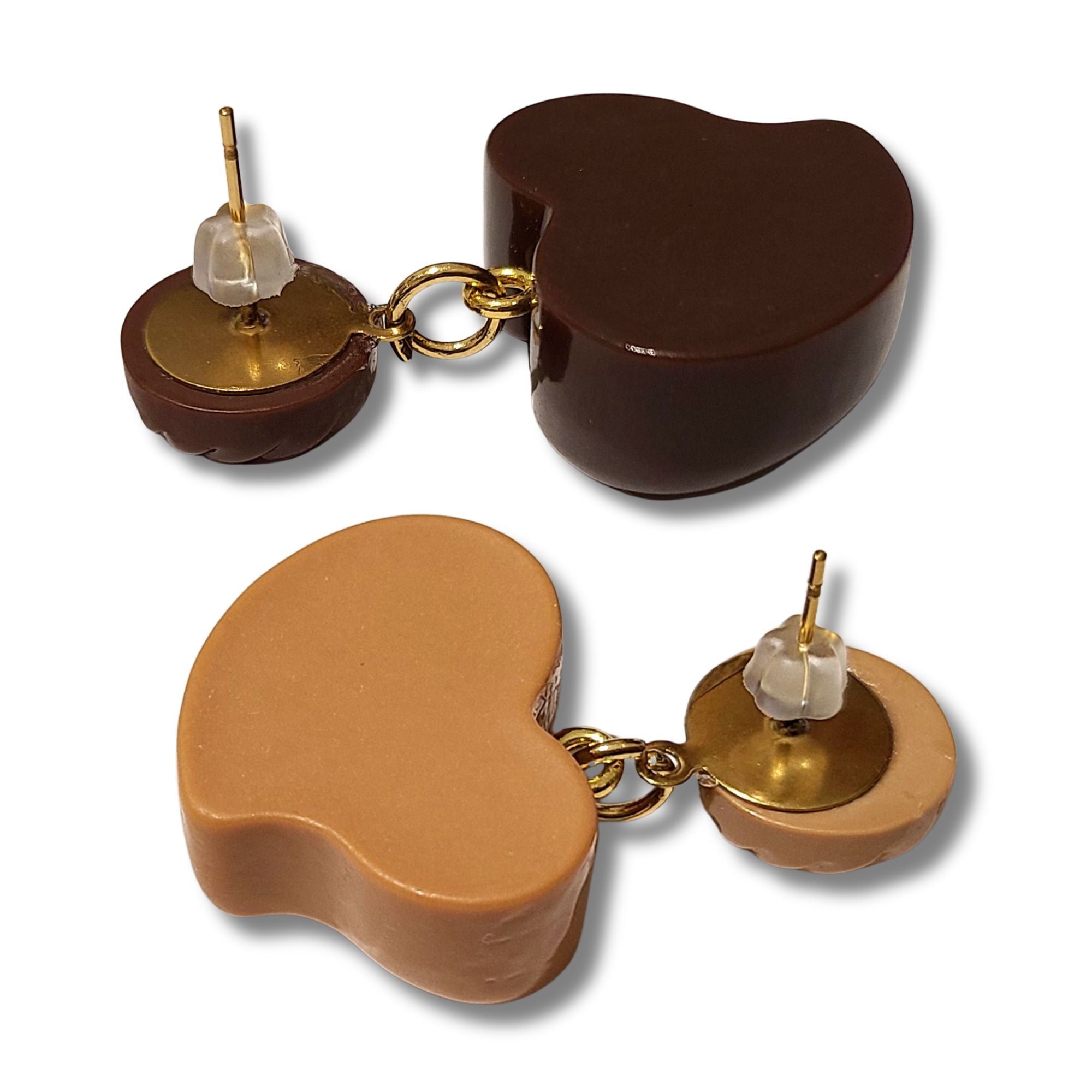 ARTSHOP Bijoux en KITS kit boucles coeurs caramel résine