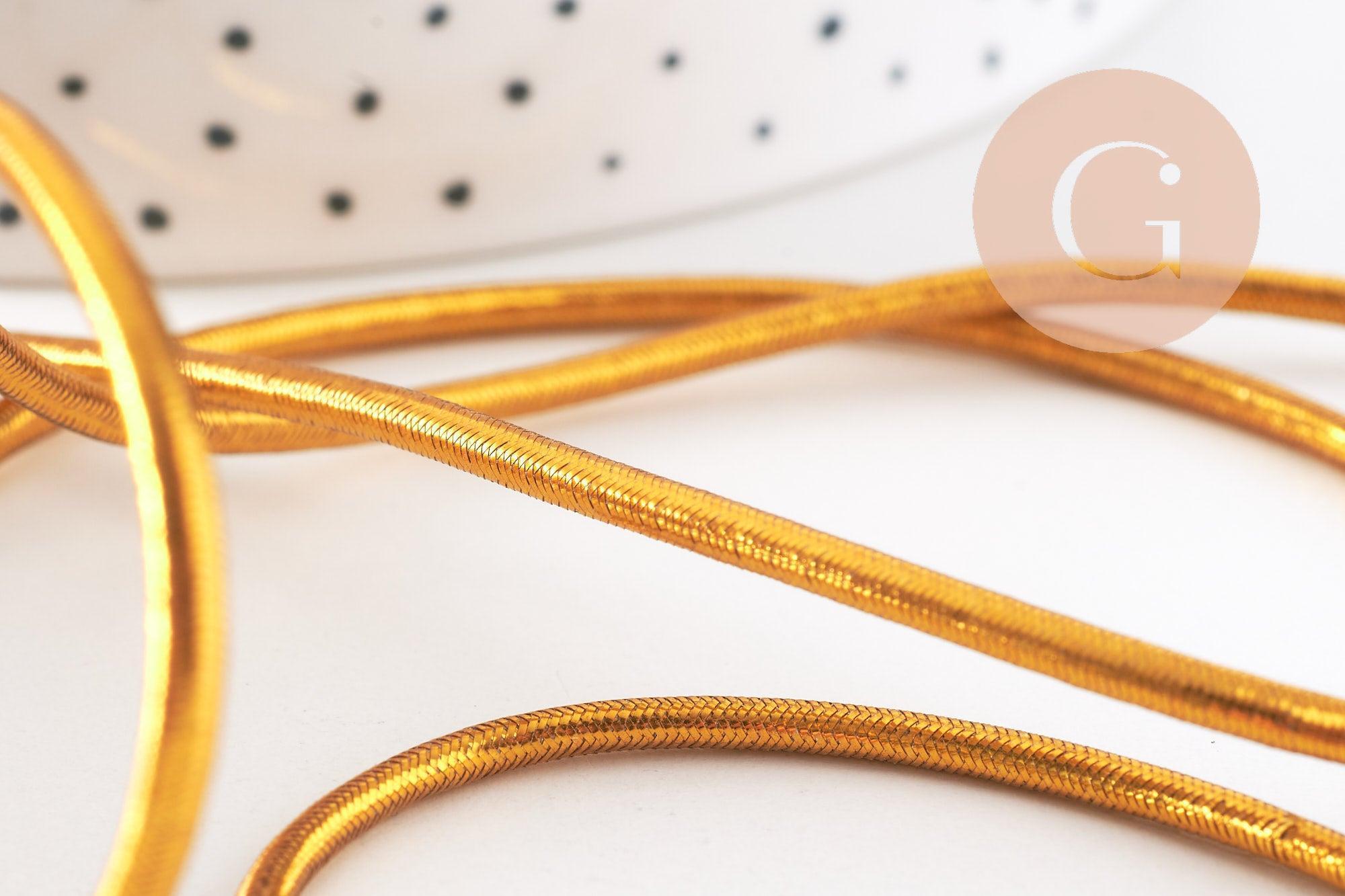 Gingerlily Cordons G10517 cordon élastique doré nylon 2,5mm 1m