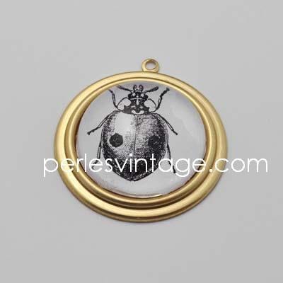 Gingerlily Perles EP 1 pendentif coccinelle laiton doré