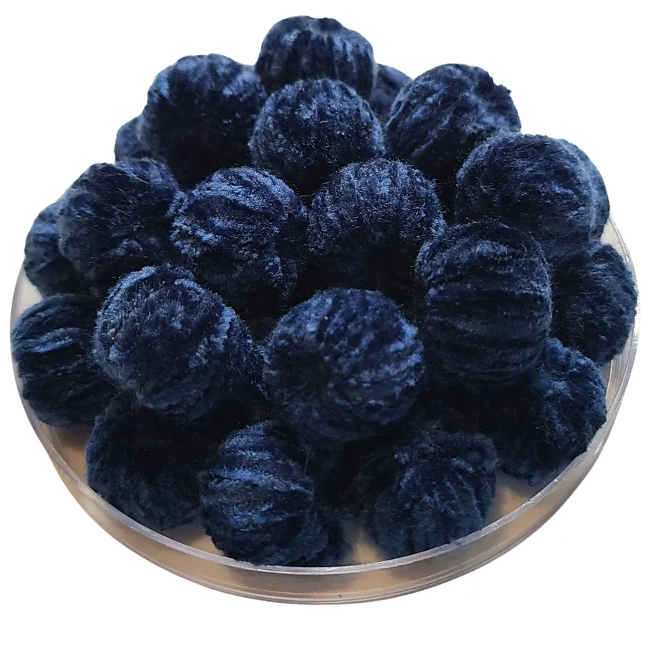 ARTSHOP Chouchous Balls 10 perle velours 16mm marine x1