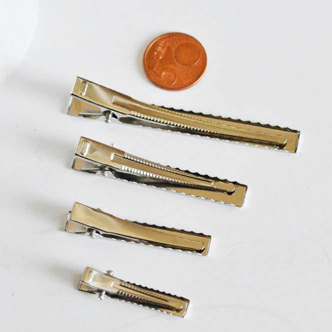 Gingerlily Support barrette G1699 pince crocodile platine x4