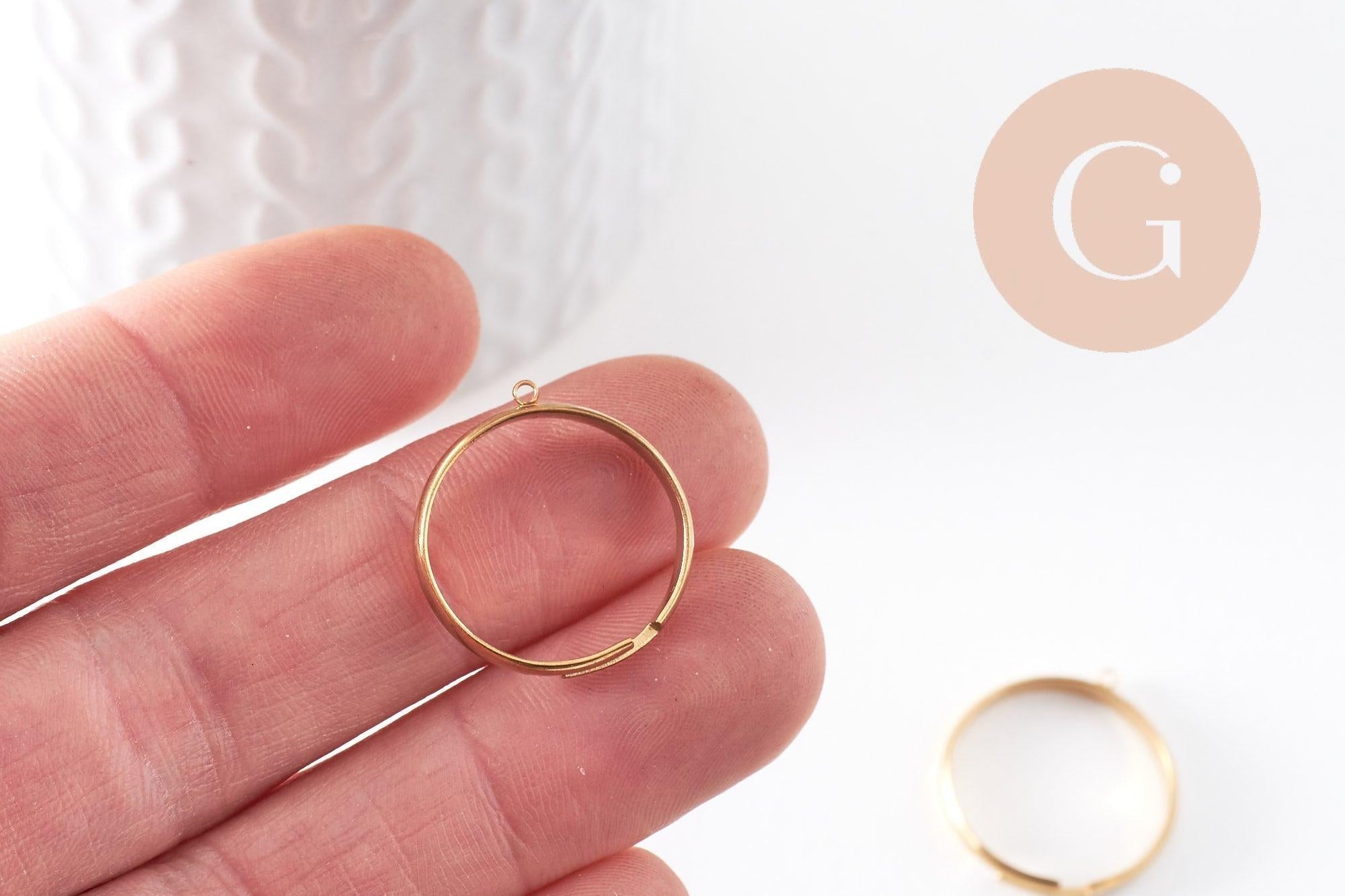 Gingerlily Support bague réglable acier doré 18mm lot de 2