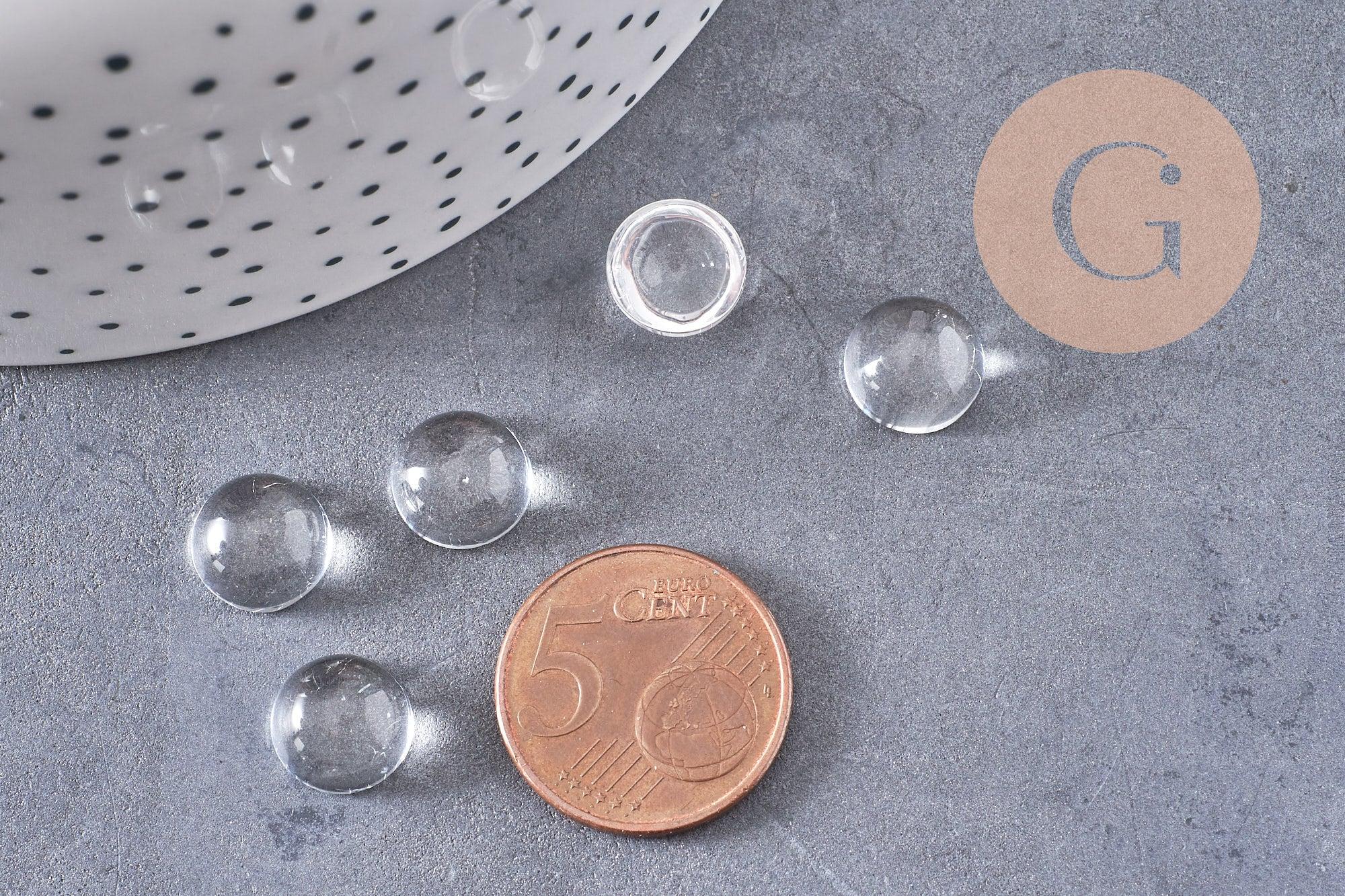 Gingerlily Cabochons G10485 verre transparent rond 10mm x5