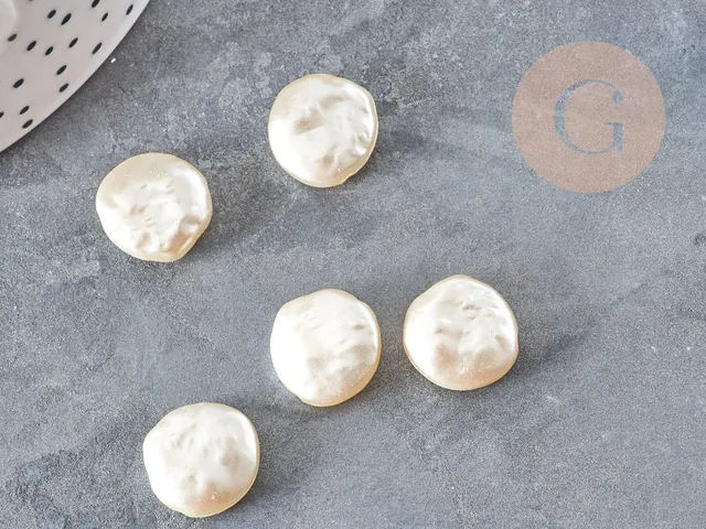 Gingerlily Perles plates acrylique beige 14.5mm x5 nacrées