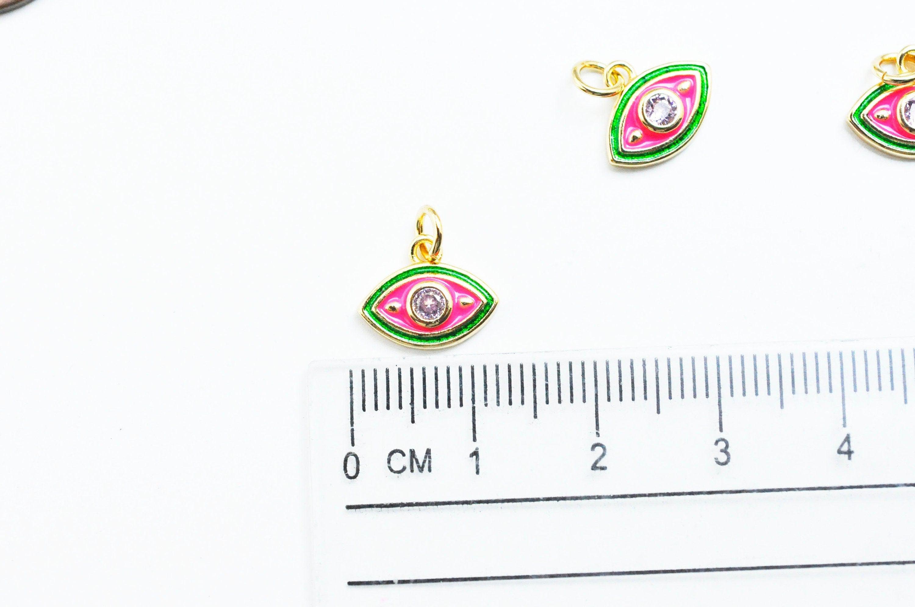 Gingerlily Petit oeil G5018 pendentif doré 13 mm émail x1