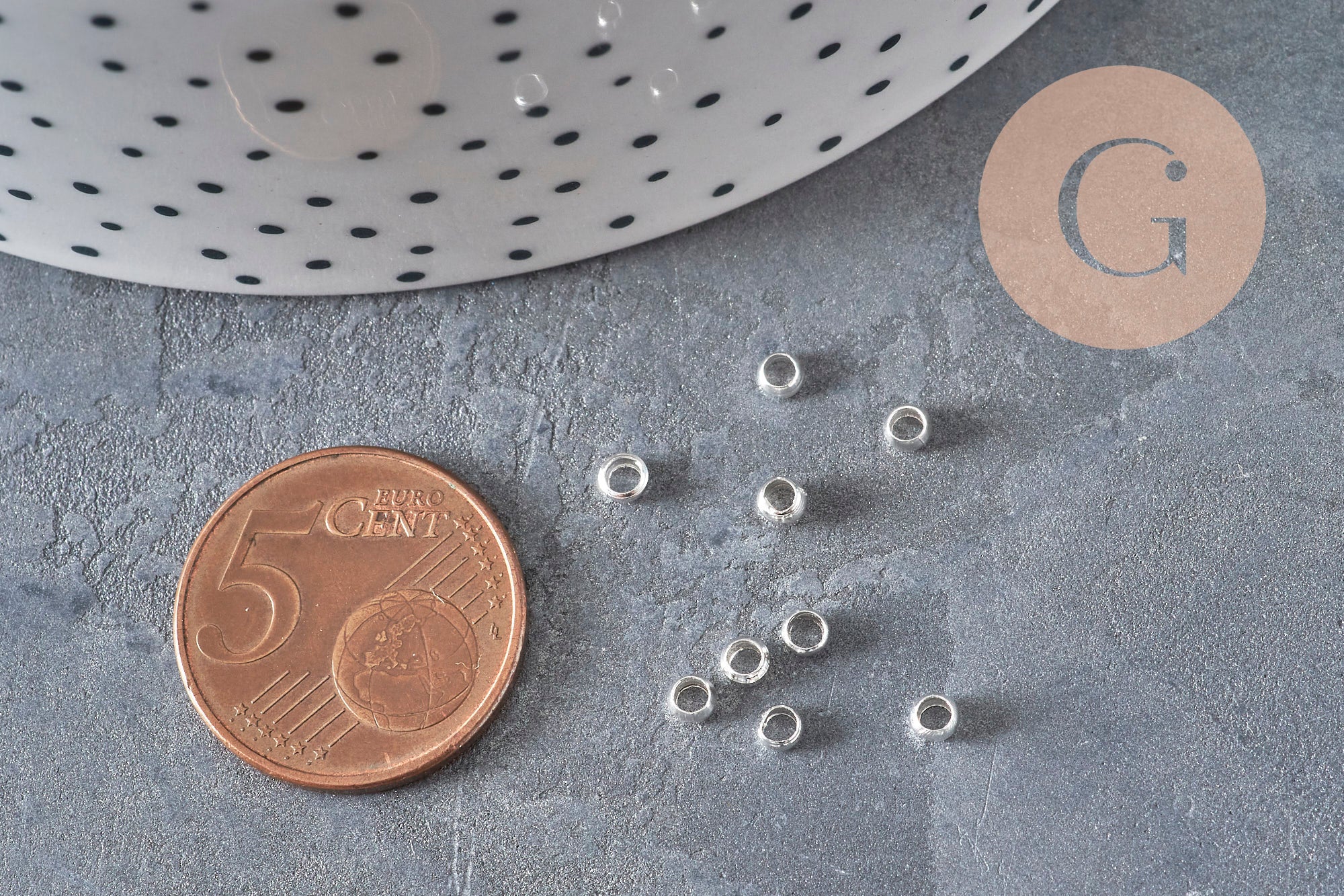 Gingerlily Perles G11269 perles à écraser laiton argenté 3x2mm