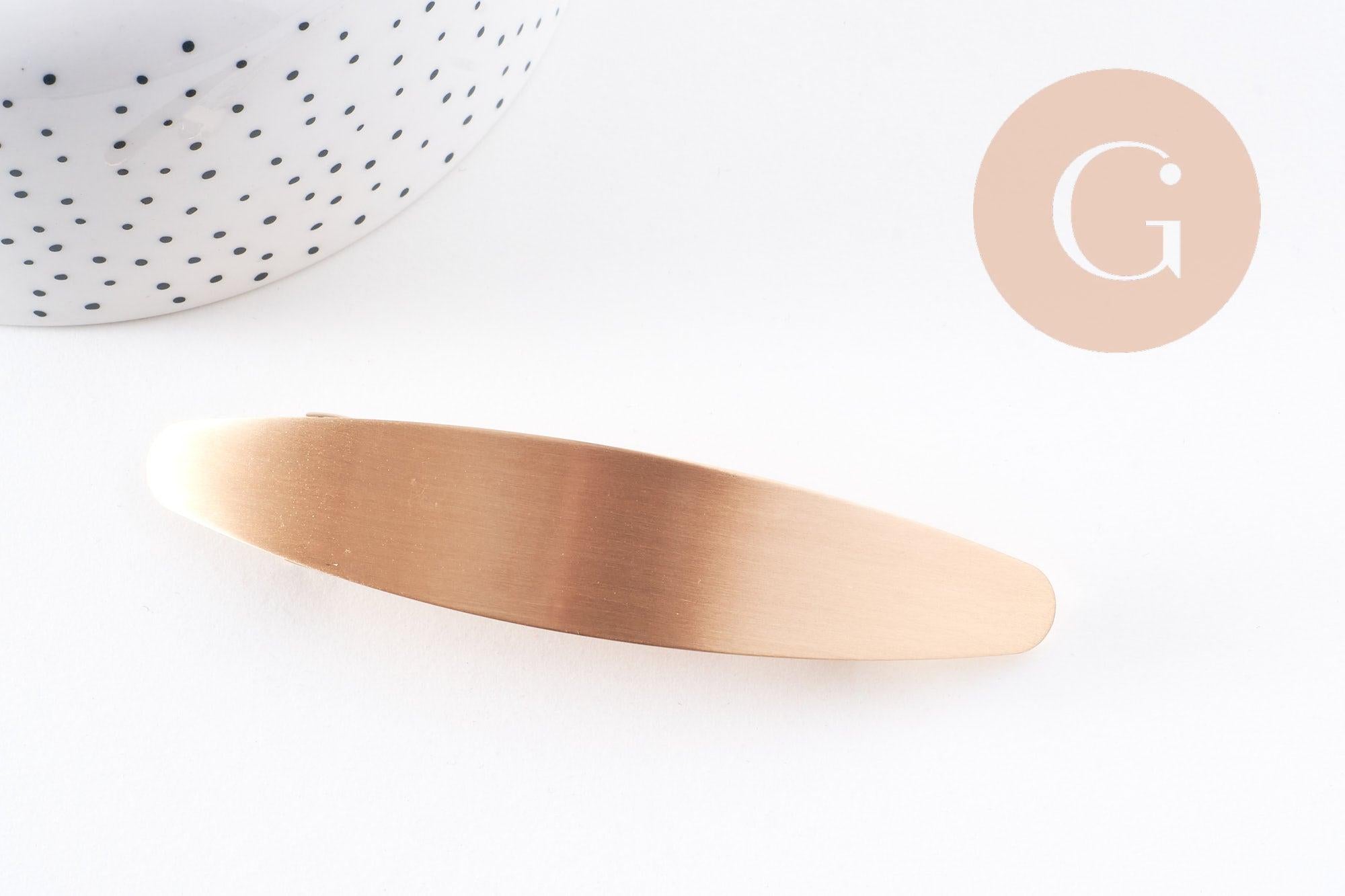 Gingerlily Support barrette clip zamac doré ovale 100mm G10160