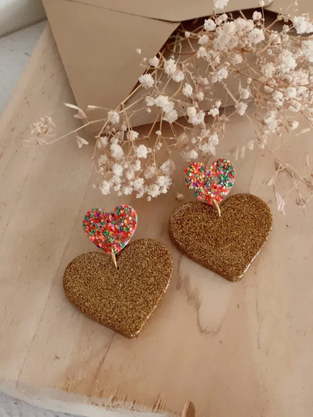 Little Hands Bijoux GiGi boucles d'oreilles Gold Multi glitter doré