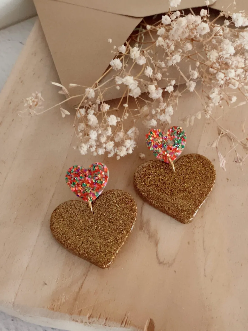 Little Hands Bijoux GiGi boucles d'oreilles Gold Multi glitter doré