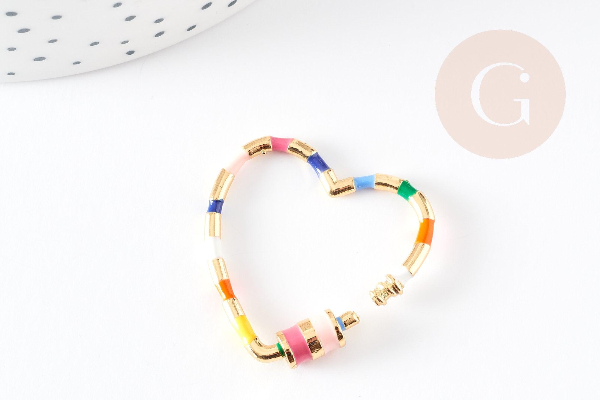 Gingerlily Apprêts fermoir vis coeur doré 30.5mm x1