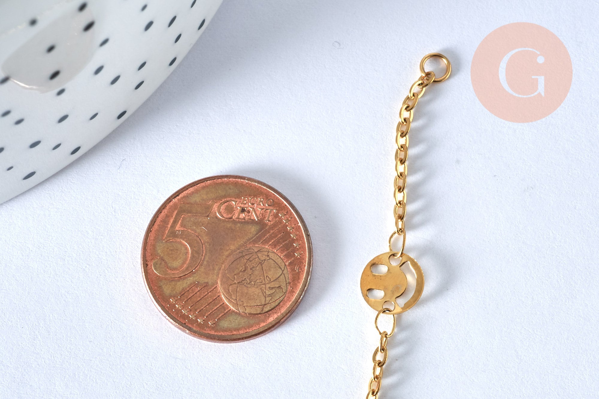 Gingerlily Base bracelet smiley acier doré 14cm x1