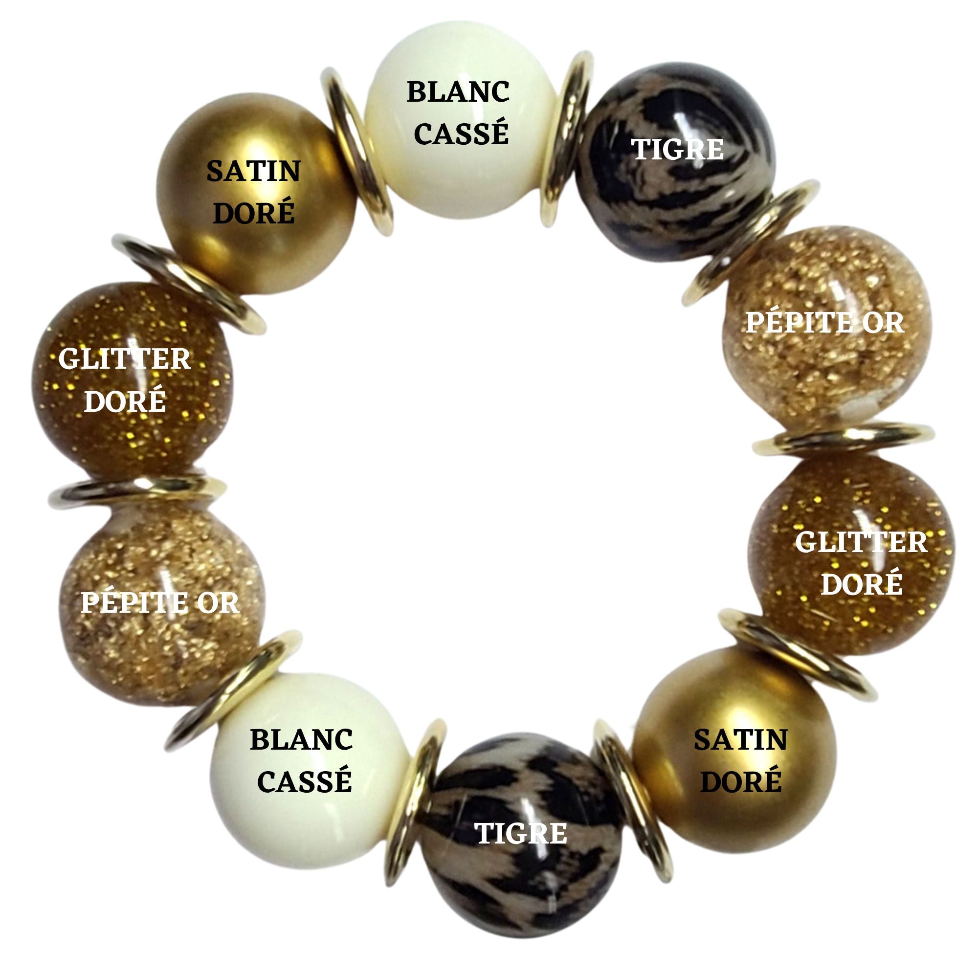 ARTSHOP Sparkly kit bracelet doré #9 boules 20mm