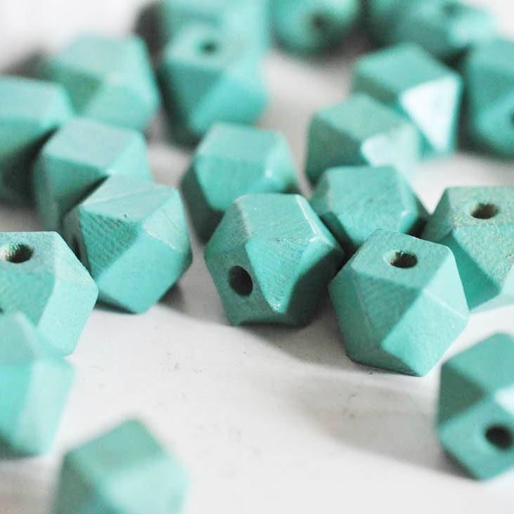 Gingerlily Perles G6052 perle bois verte hexagone lot 5
