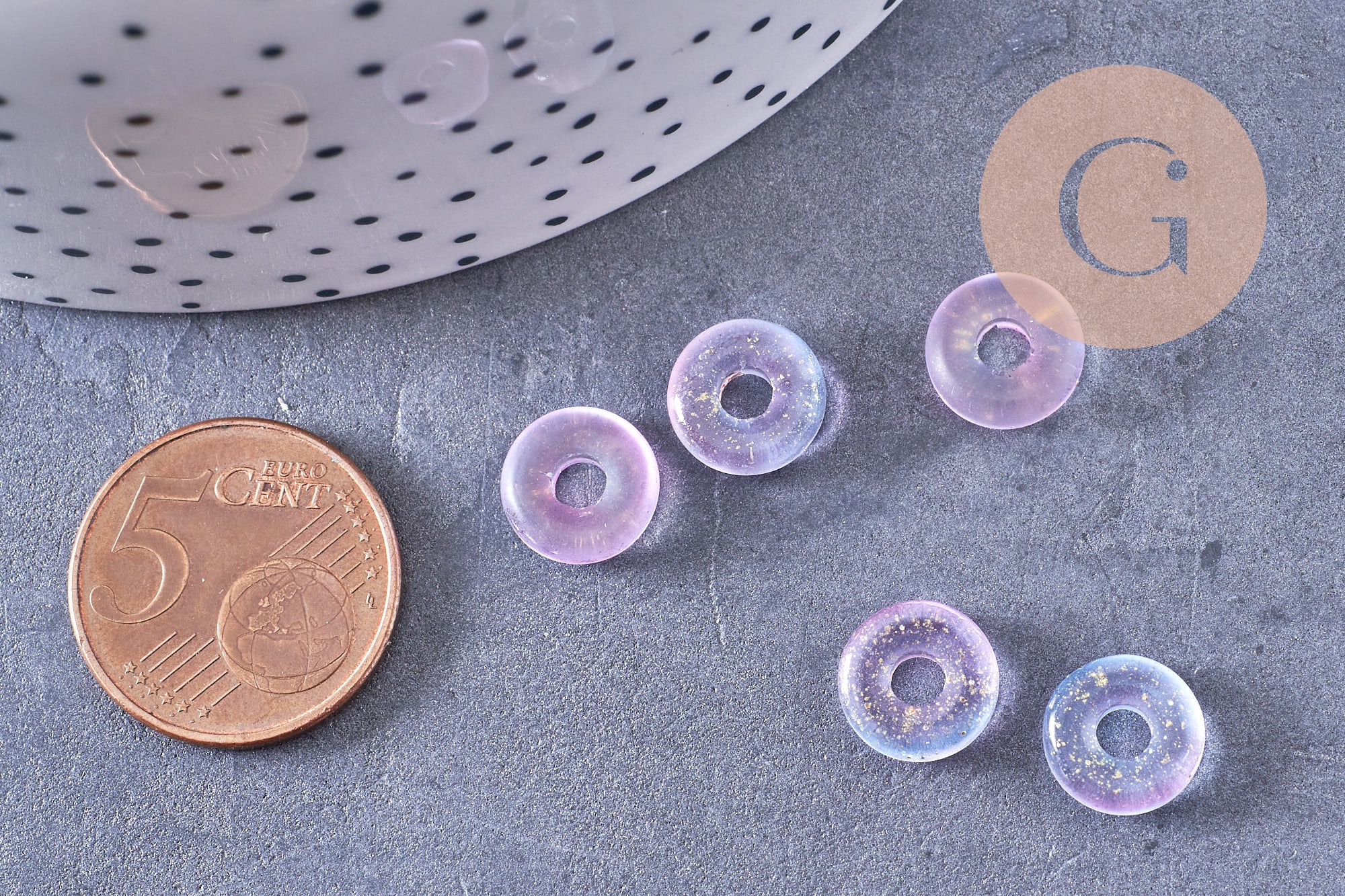 Gingerlily Pendentifs G10627 pendentif donut verre violet x10