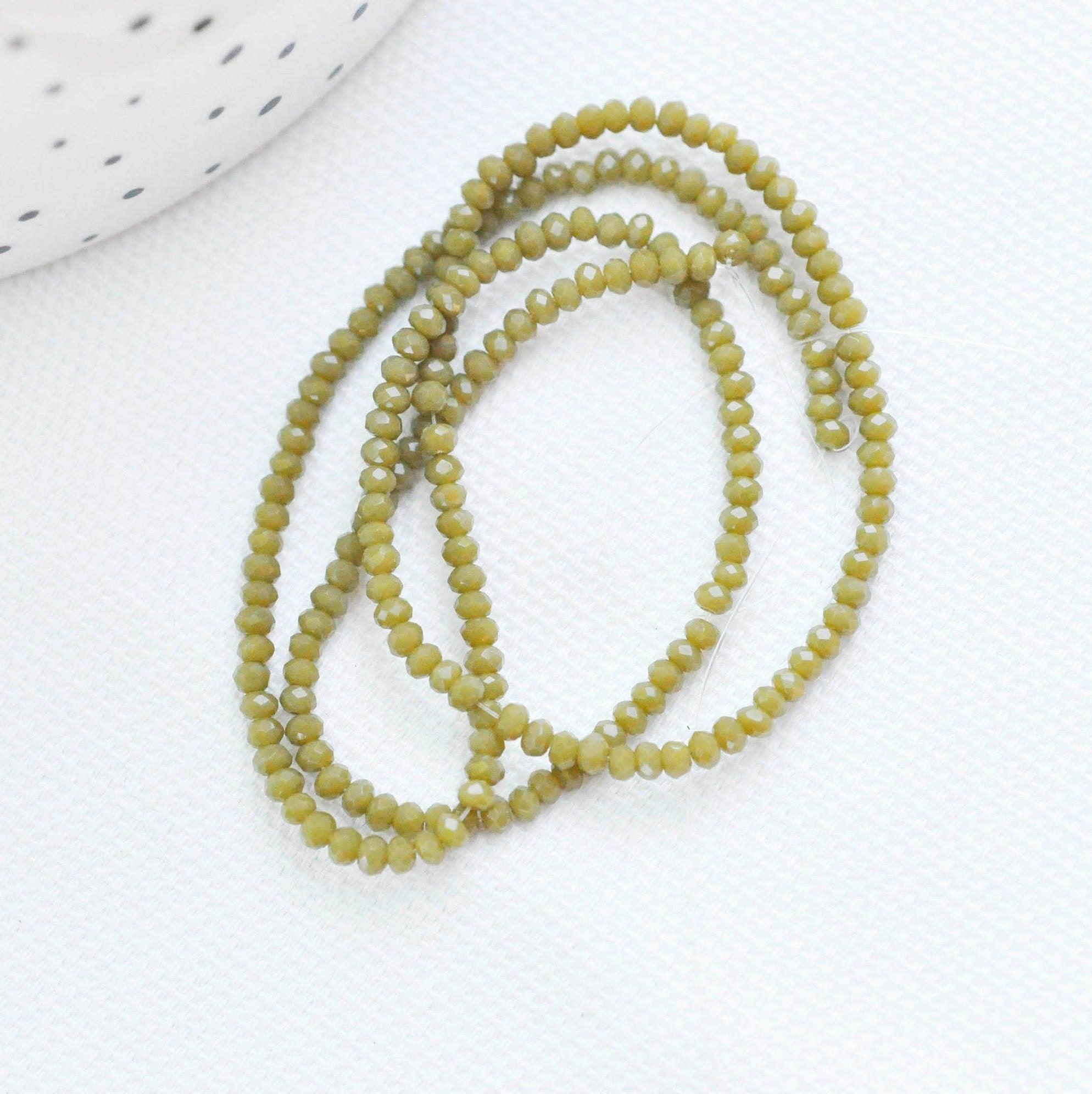 Gingerlily Perles G3727 perles toupies cristal vert kaki 3mm