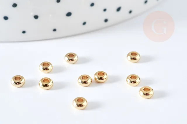 Gingerlily Perles G8480 perle donut dorée 4x2mm x10