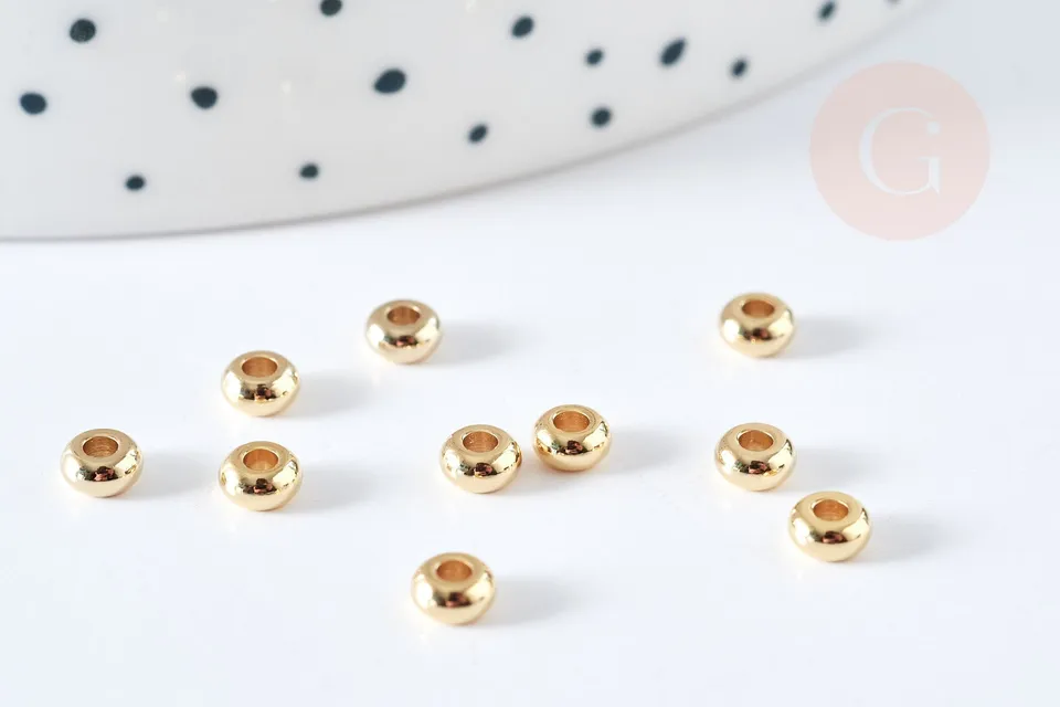 Gingerlily Perles G8480 perle donut dorée 4x2mm x10