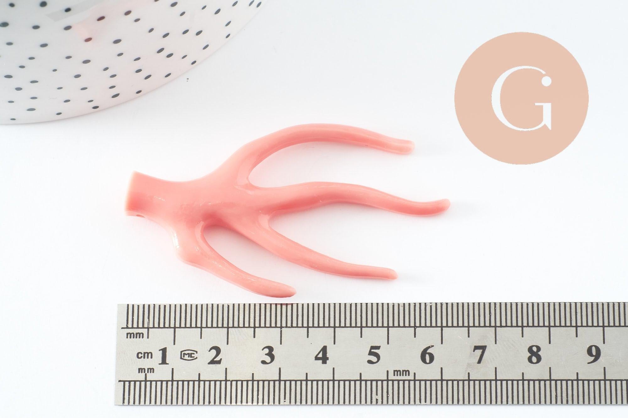 Gingerlily branche corail G9749 pendentif plastique rose 60mm x1