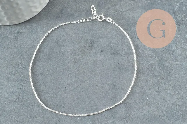 Gingerlily Chaînes pour bijoux DIY cheville argent 925 24cm x1