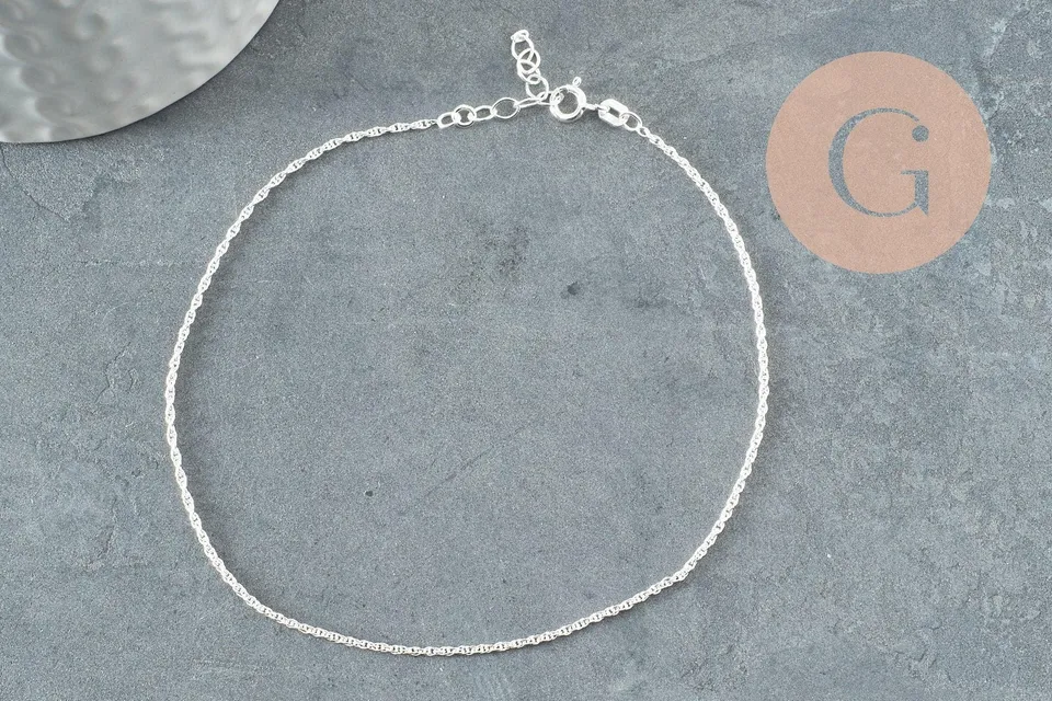 Gingerlily Chaînes pour bijoux DIY cheville argent 925 24cm x1