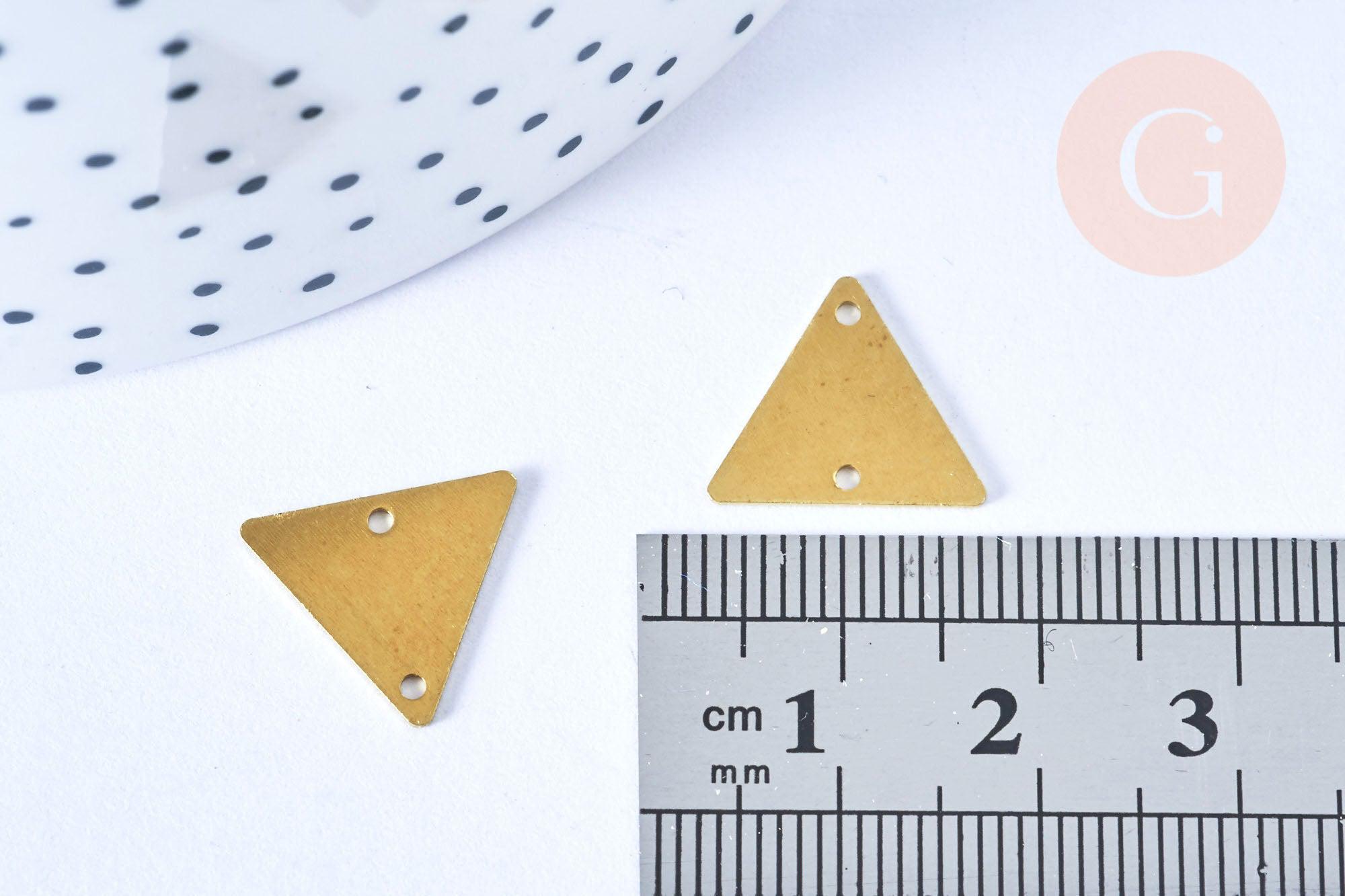 Gingerlily Triangle 16 mm pendentif laiton brut lot 5