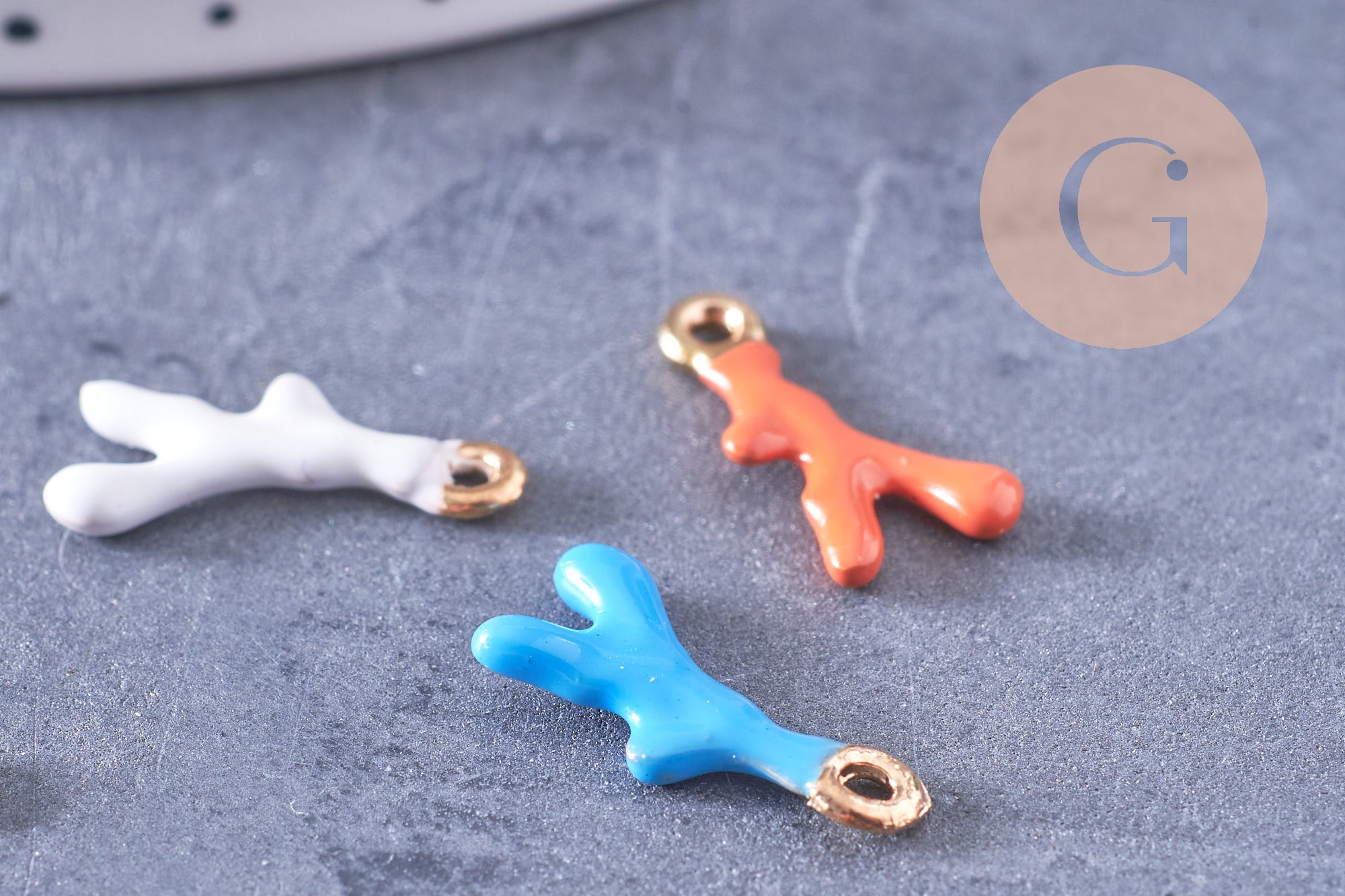 Gingerlily Pendentifs G10638 Pendentif Corail Orange 20mm x2