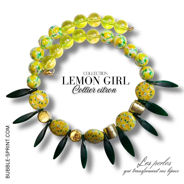 ARTSHOP Bijoux en KITS LEMON GIRL kit collier Citrons 48cm